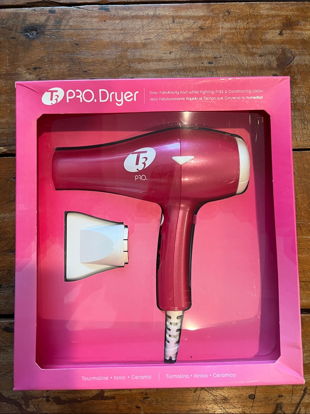T3 Featherweight PRO hair dryer features a vibrant pink finish!  New in box!